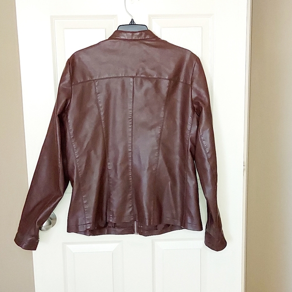 a.n.a Women's faux Leather Jacket In Brown SZ L - Picture 2 of 7